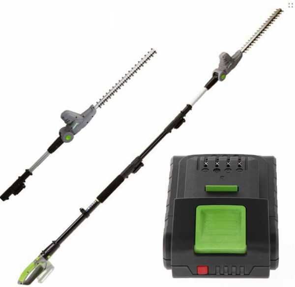 Verdemax TT20 - Tagliasiepi su asta di prolunga elettrico orientabile a batteria 20V/2Ah