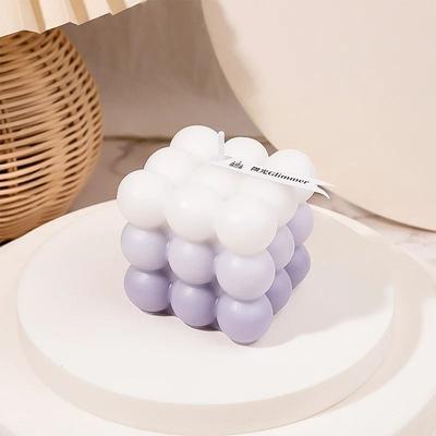 Uplift Picks Creative Aesthetic Decorative Candles Smokeless Handmade Scented Candle Set gradient Purple Cube