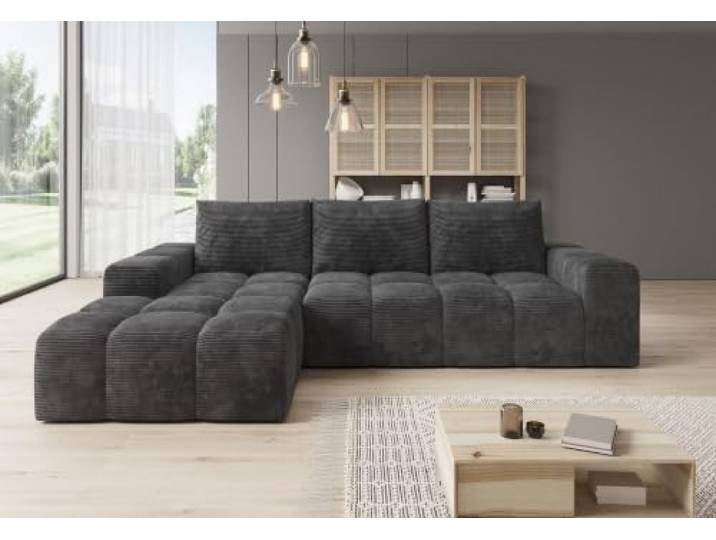 möbelfest Molli Ecksofa L‑Form – Rechts/Links & 4 Farben Cord‑Stoff
