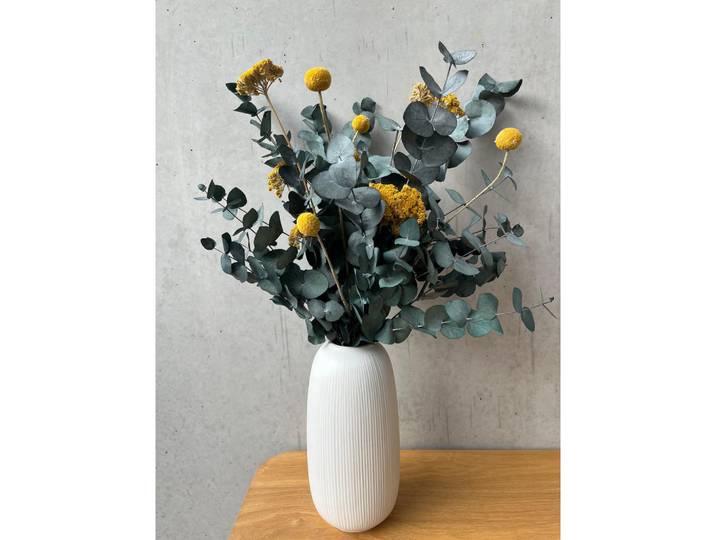 Lykke & You Trockenblumen Strauß Pop of Color: Eukalyptus yellow, Gelb, Naturmaterialen, 40 cm, Dekoration, Blumen & Blumentöpfe
