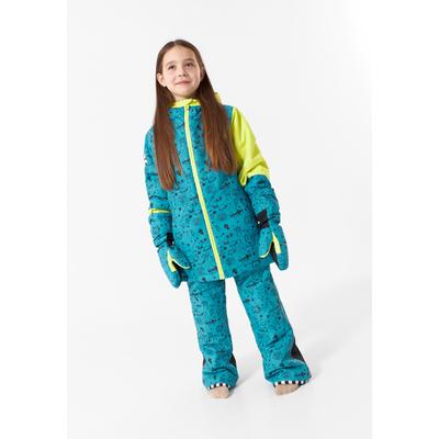 Winterjacke WEEDO "COSMO UNIVERSE", Jungen, Gr. 152, blau (petrol_schwarz_print), Obermaterial: 100% Polyester, Futter: 50% Polyamid, 50% Polyester. Füllung: 100% Polyester, normal, Jacken Winterjacke, Atmungsaktiv, wasserdicht, helmkompatible Kapuze