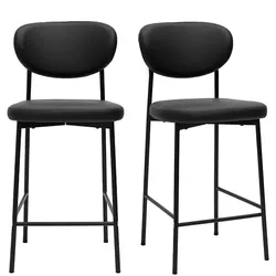 Schwarze Barhocker H65 cm (2er-Set) BREKA