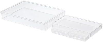 Sorbus Paper and Document Storage Box Set Stackable for Office and Craft Supplies (4 Piece)