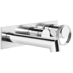 Gessi Anello, Fertigmontageset mit eckiger Platte für Unterputz-Einhebelmischer Wanne, mit 2-Wege Umlenkkartusche, 63341149, Farbe: Finox Optik
