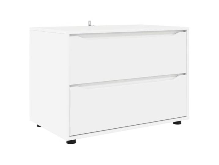 Aufbewahrungsschrank mit Schubladen, 80 x 48 x 57 cm, Holz, Weiß Schlichtes Design, leichtgängige Führungen, höhenverstellbar, stabile Beine, einfache Reinigung, modernes Interieur