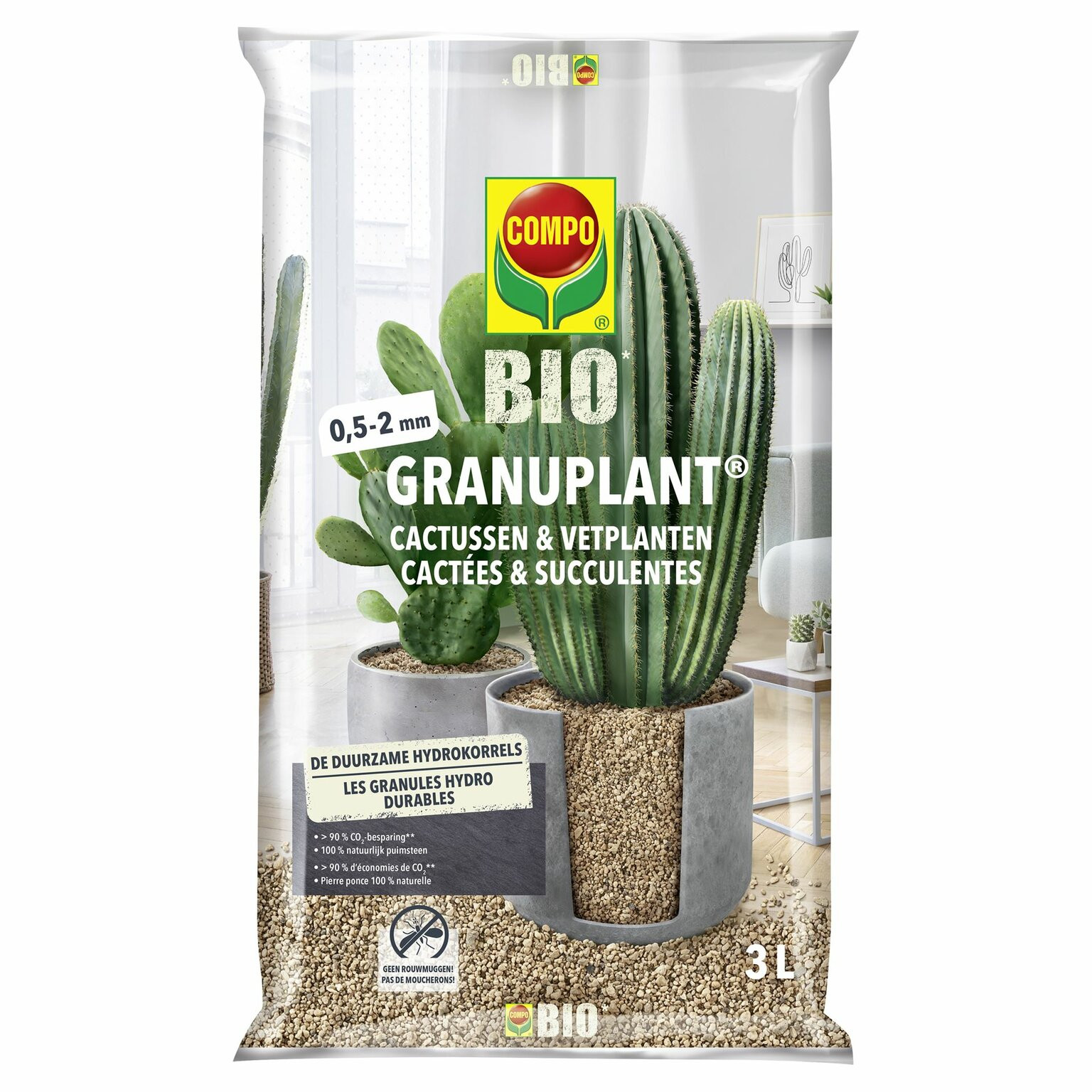 Compo Bio Granuplant Cactus & Vetplanten Voeding 3 liter