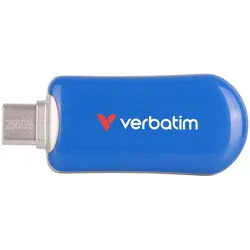 Verbatim Plectra Blue 256GB USB-C Flash Drive 30234 (256 GB, USB-C), USB Stick, Blau