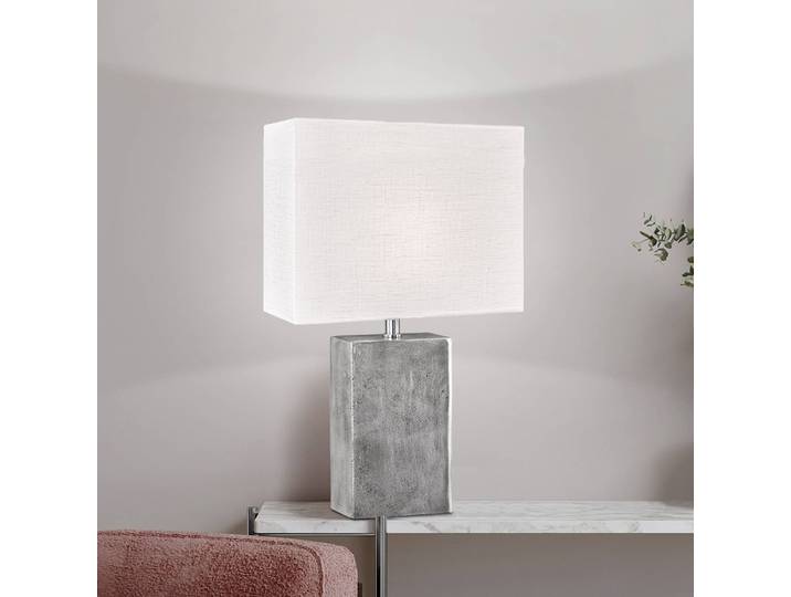 FISCHER & HONSEL Tischlampe Amiens, weiß / opal, für Wohn- / Esszimmer, Textil / Stoff / Seide, Tischlampe