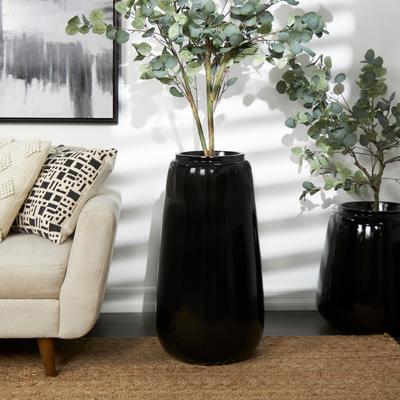ARCILLA ELEMENTAL "Black Resin Decorative Vase - 16""W, 30""H"