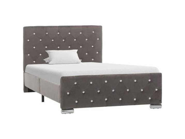 Lit 1 PLACE - Cadre de lit Adulte Simplicity MODE - Gris Tissu 100 x 200 cm