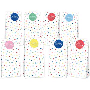 Papierdrachen Geschenktüte 220-005-011, 49 teilig, Bodenbeutel, inkl. Aufklebern, 24 Stück