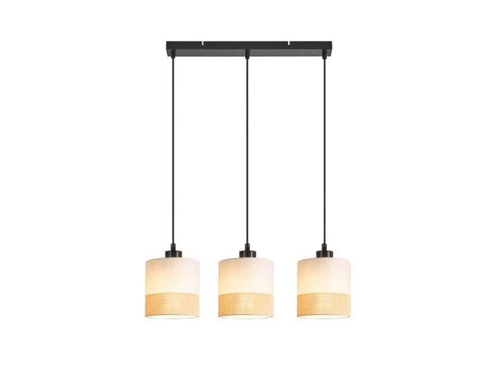 Suspension en fer, blanc, beige et noir, h.120cm