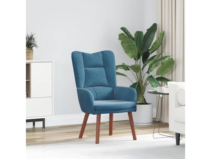 HEFZGDB Relaxsessel Blau Samt Moderner Sessel mit Gepolsterten Armlehnen und Ergonomischem Design für Wohnzimmer und Schlafzimmer