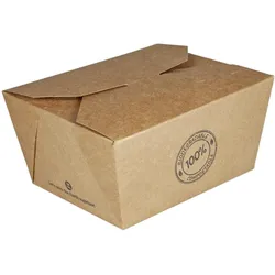 50x BIO Take-Away Boxen Menüboxen ToGo aus Karton 13x11x6.4cm
