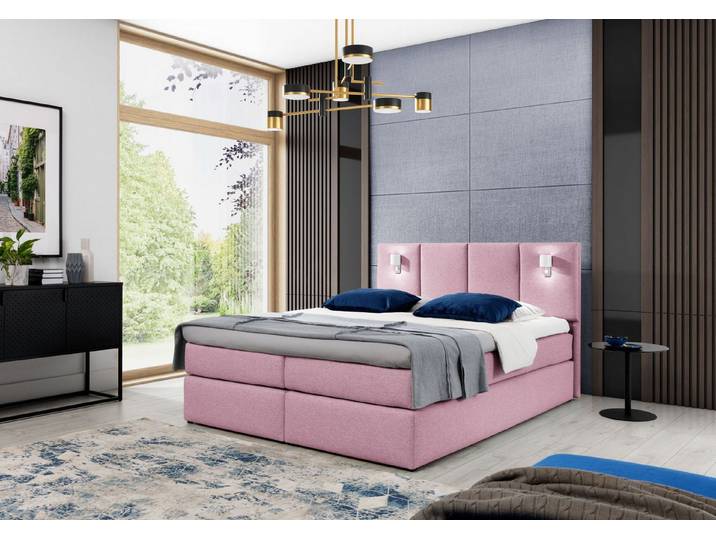 MF Design Boxspringbett Boxspringbett ISTRIA mit Topper und Kunststoffgleitern aus RAQUEL, Vorhanden