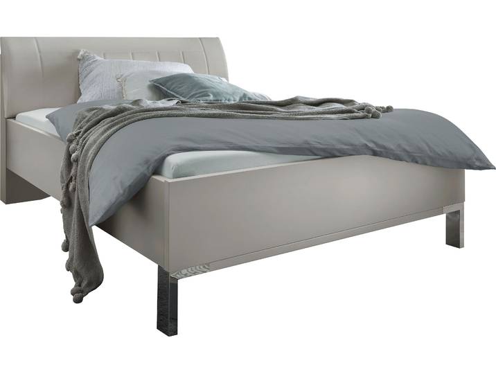 Futonbett WIEMANN Quito , grau (champagner, dekor, kunstleder champagner), B:189cm L:218cm, Betten, Futonbett, 4-fach Liegehöhenverstellung