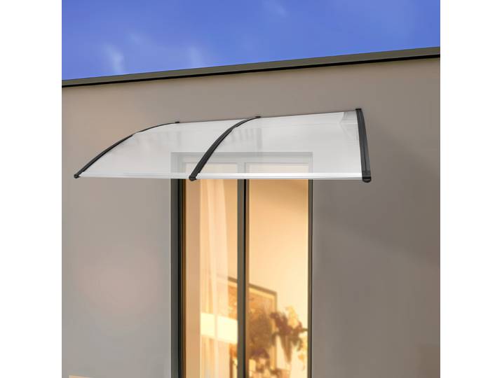 Juste de protection solaire transparente avec cadre pour portes de magasins et fenêtres, toit de cabine de porte, 200x93cm