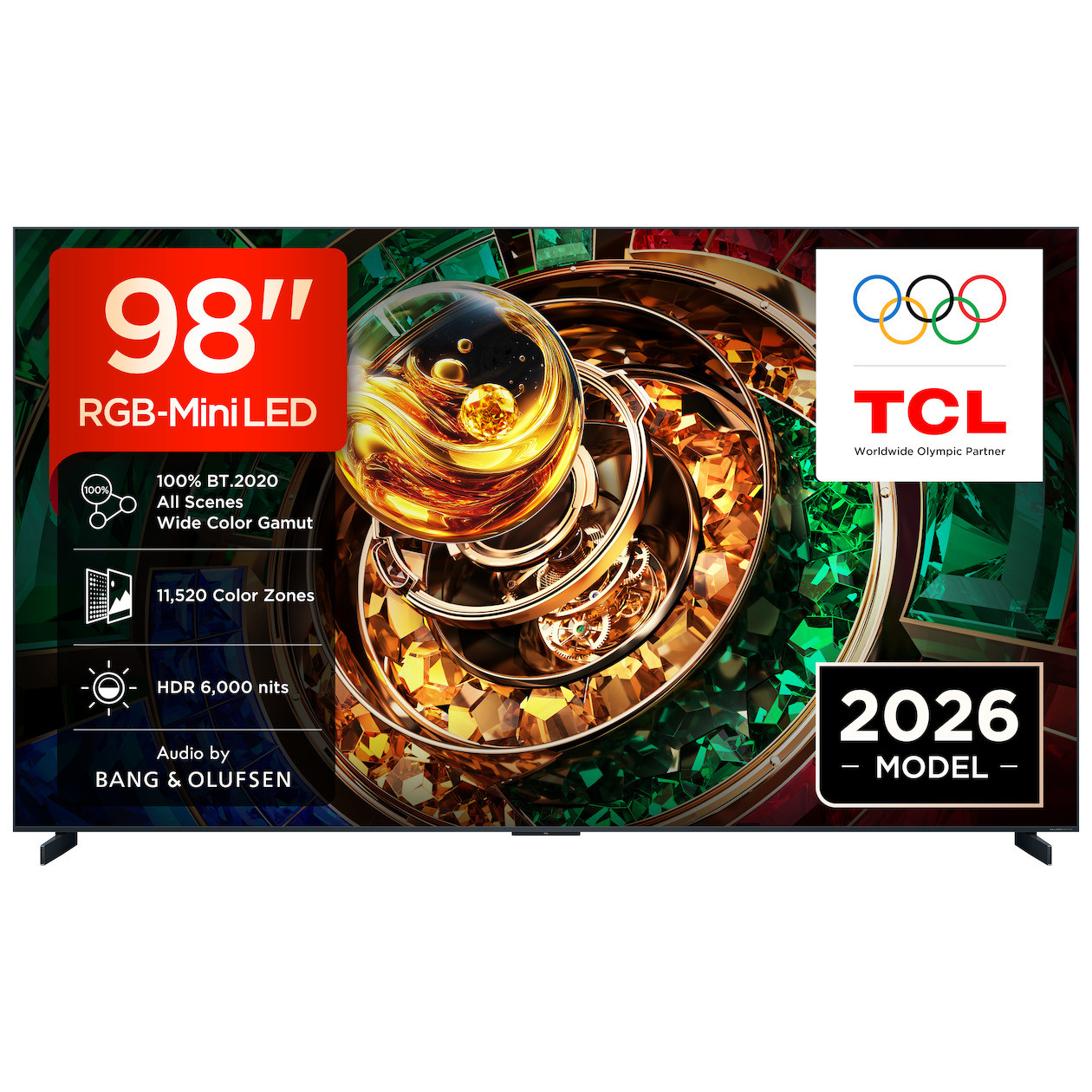 TCL 98RM9L 98 inch 4K UHD Mini LED Smart TV - Black