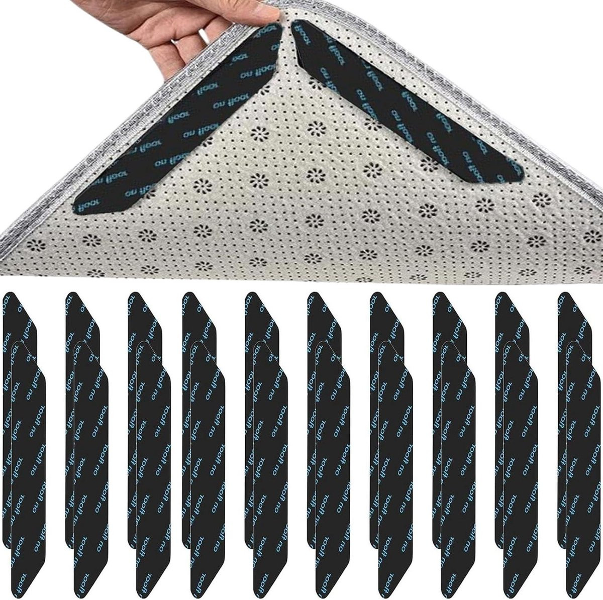 Tapijt Stickers Antislip Strips Zwart - 20 Stuks