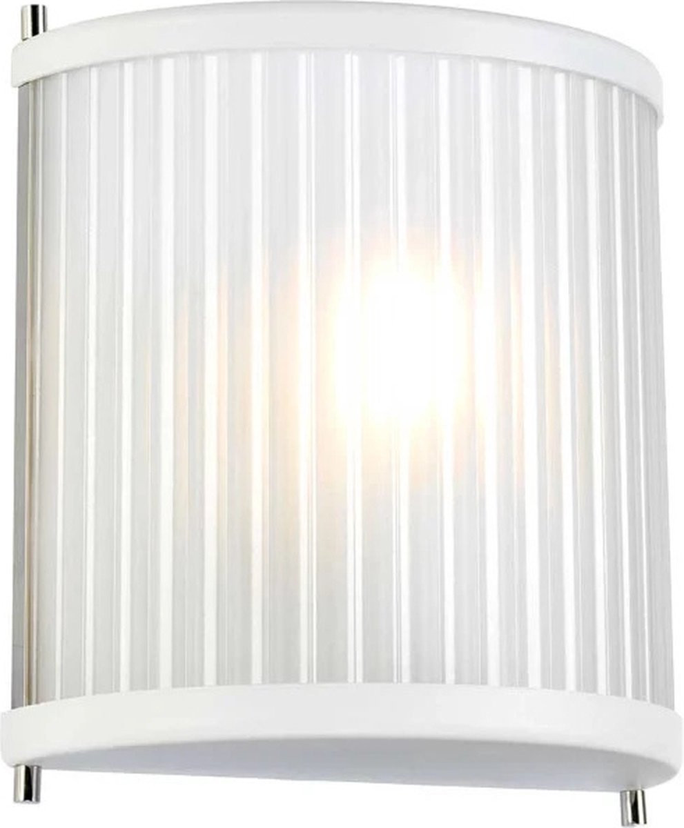 Elstead Lighting Corona LED Wandlamp - Wit met Gepolijst Nikkel en Glas