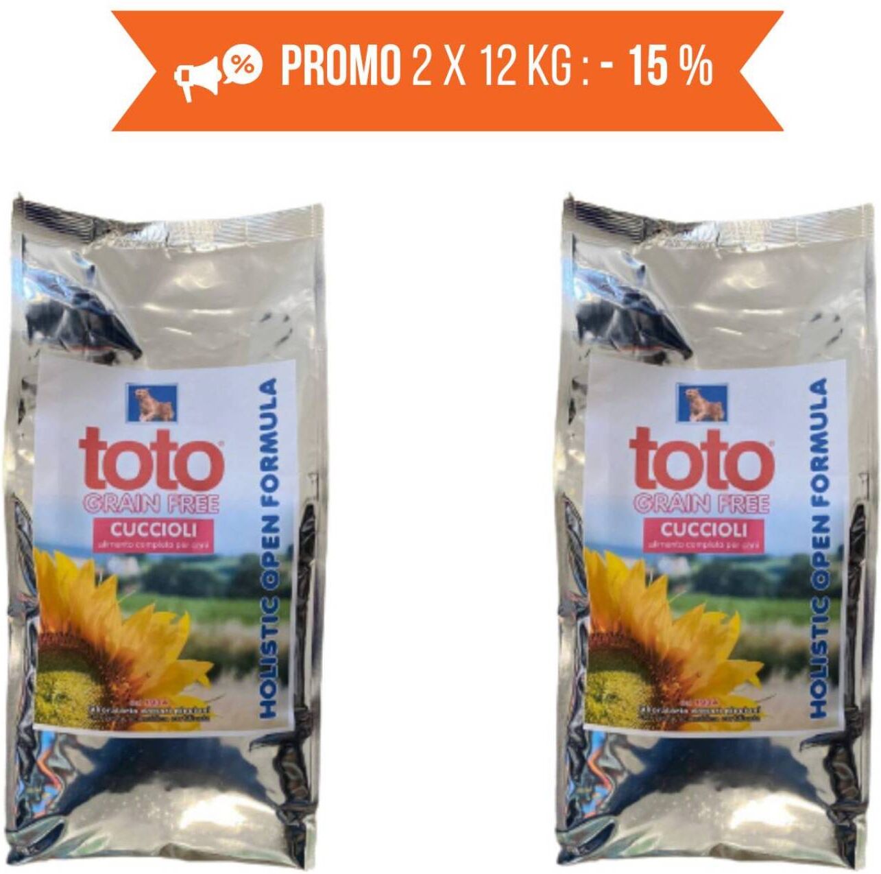 Toto PROMO 2 X 12 Kg Cuccioli Puppy Holistic Open Formula Grain Free (€ 81,90 A SACCO)