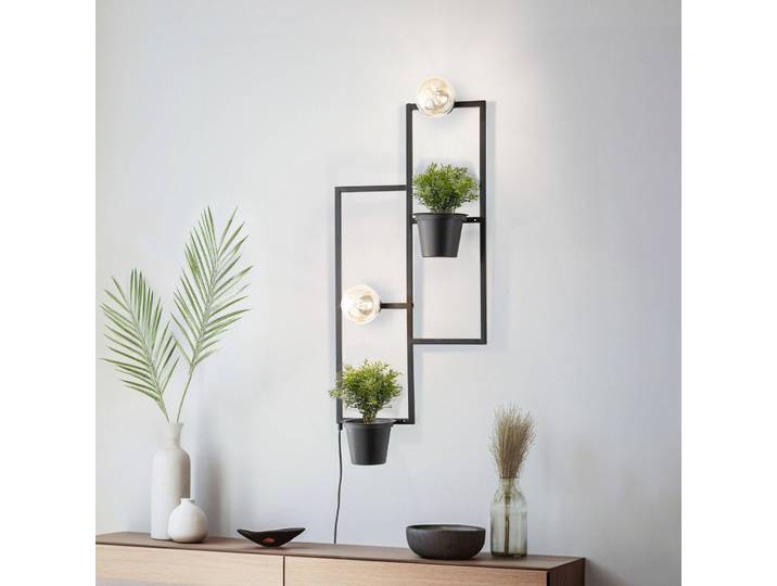 Wandlampe Hyazinth Luminex, dimmbar, schwarz, für Wohn- / Esszimmer, Metall, Wandleuchte, Wandlampe Innen