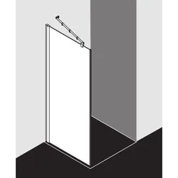Kermi Diga Seitenwand DITWD12318VAK 123x185cm, silber hochglanz, ESG klar, auf Duschplatz