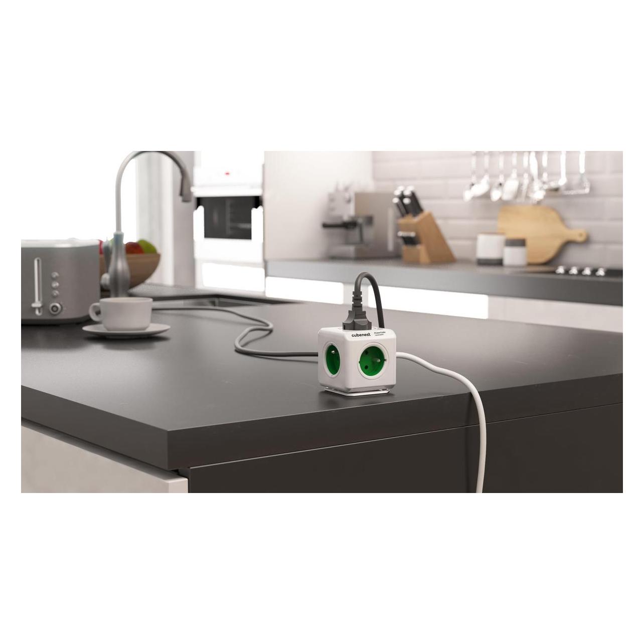 Airversa Cubenest - PowerCube, 1.5m, Extended, zielona, POWERCUBE, 5 gniazd (5x, Typ 25, 1.50 m) (PC320GN)