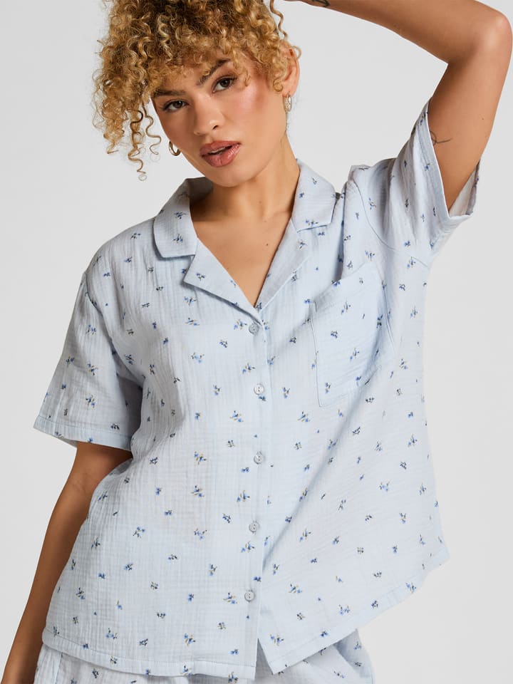 Hunkemöller Pyjama-Oberteil in Hellblau - S