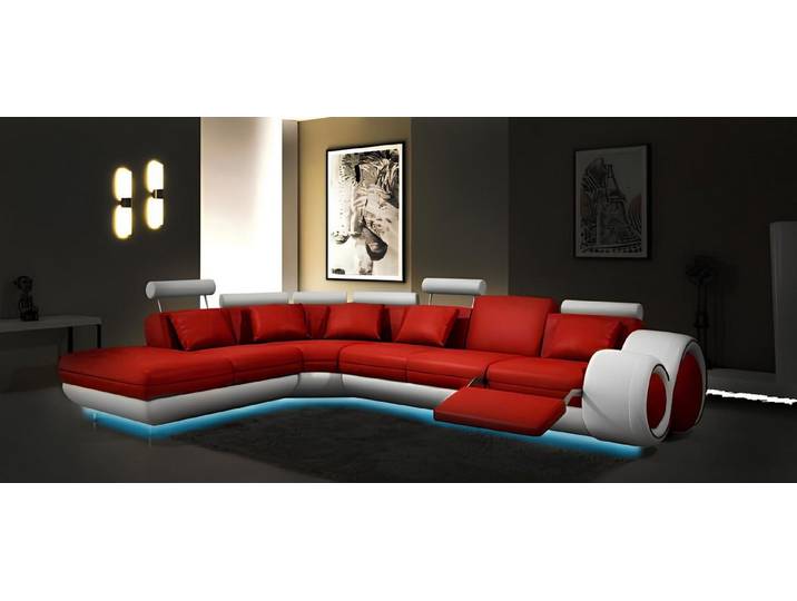 Xlmoebel Ecksofa Berliner Ledersofa mit USB-Anschluss und stilvollem Design, Ecksofa, Hergestellt in Europa