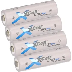 4x XCell Mignon AA Akku LSD Basic Ni-MH 1,2V 2100mAh