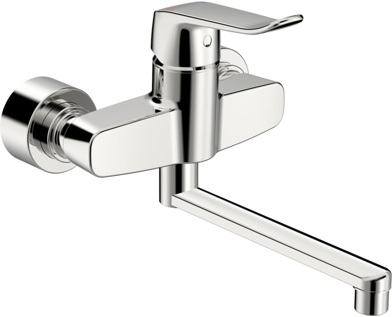 Waschtisch-Einhebelmischer HANSACLINICA Wandmontage, Ausladung 277mm, chrom (01536283)