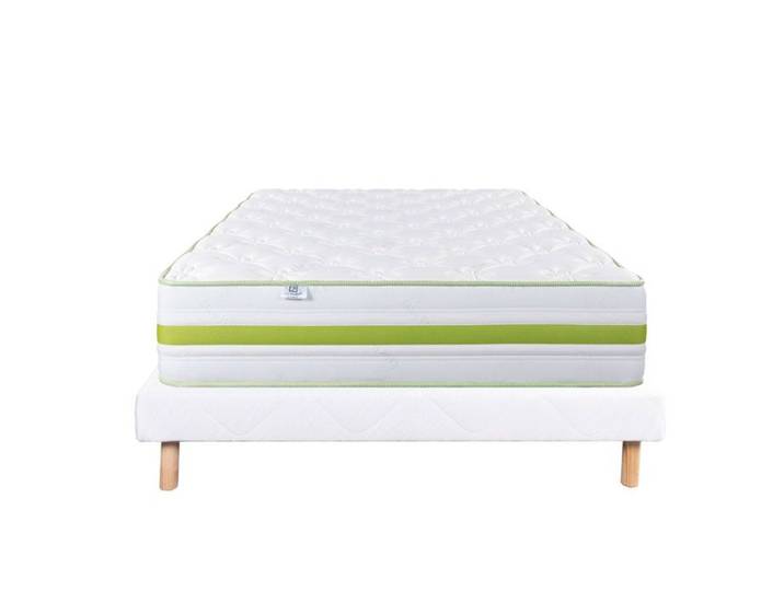 LUXURY LITERIE - Ensemble matelas + sommier - RÊVERIE - 140 x 190 cm - Tapissier - Ferme - Face été/hiver