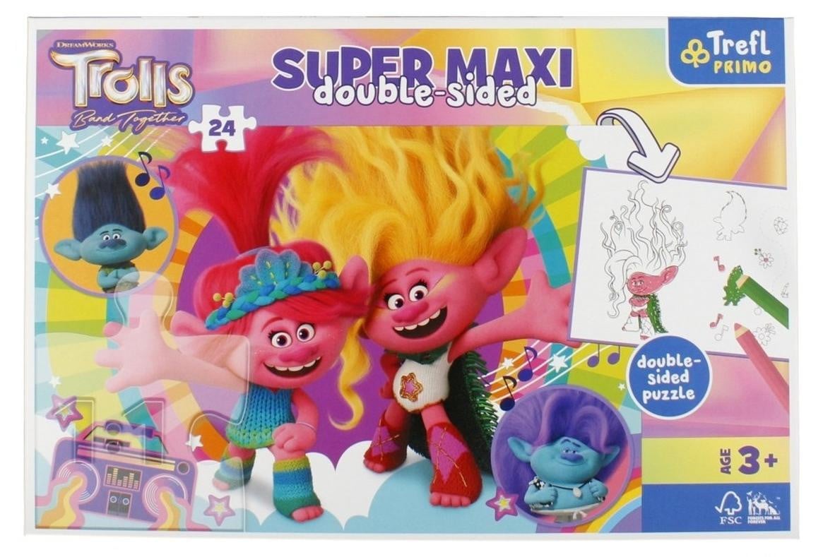 Trefl Trolls Super Maxi puzzel met 24 stukjes