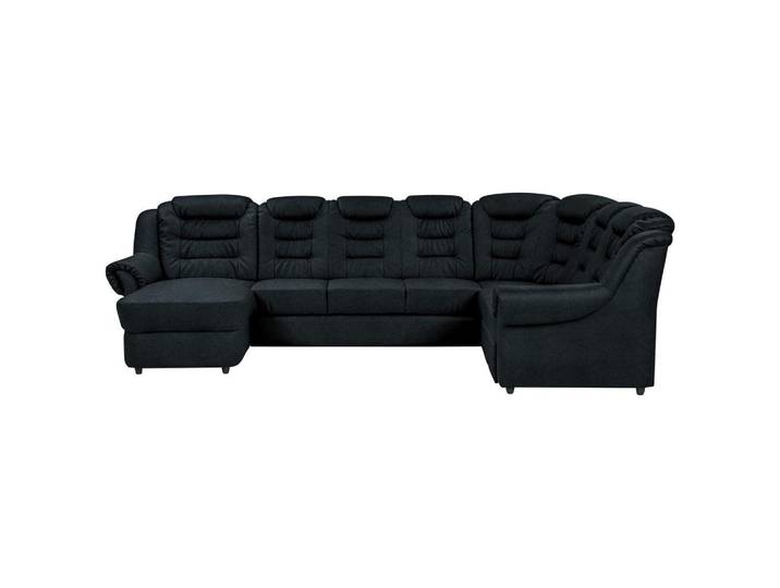 Wohnlandschaft Boston Schwarz Chenille