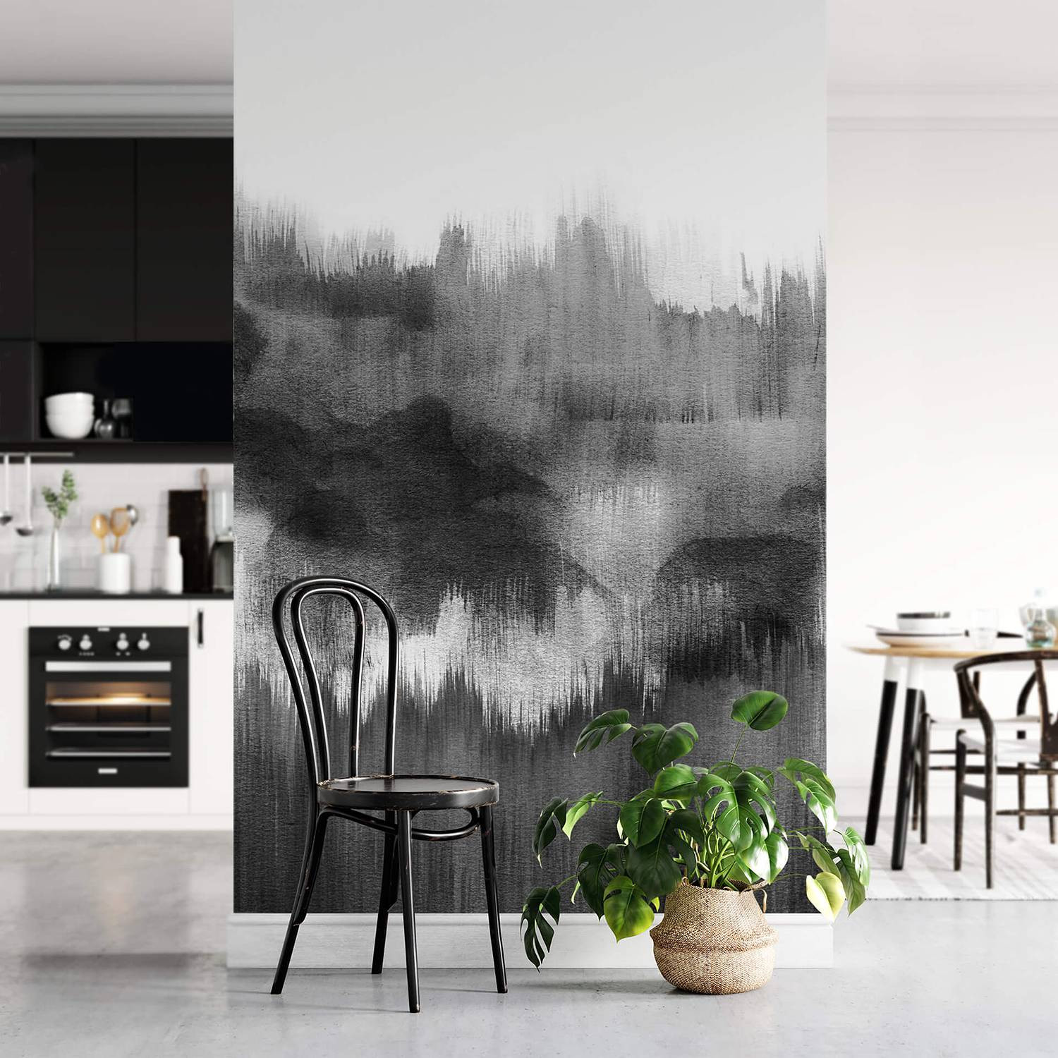 home24 Fotobehang Onderwater zwart/walnoothouten look 1 x 2 m