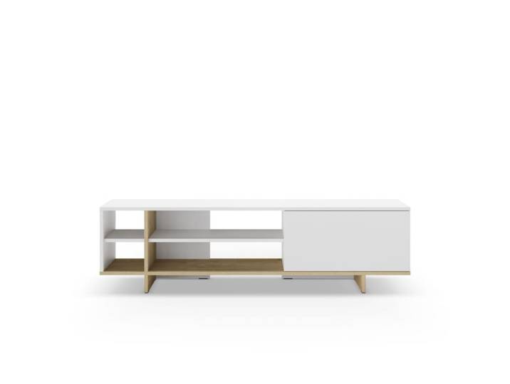 Meuble tv 160cm en mélamine blanc