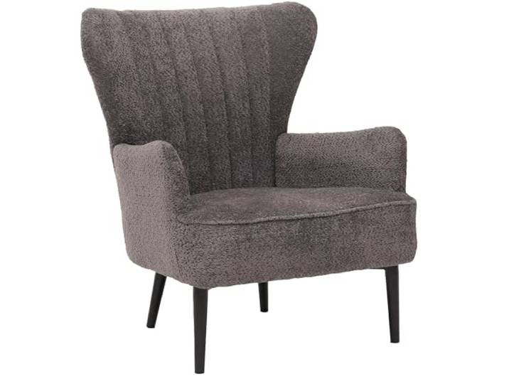 Mendler Lounge-Sessel HWC-K37 Stoff Chenille - dunkelgrau