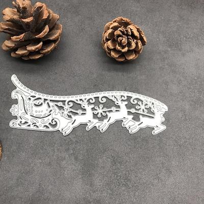 1 Stück Santa Hirsch Schlitten Grenze Metall Stanzformen Schablonen gestanzt für DIY Scrapbooking Album Papier Karte Prägung