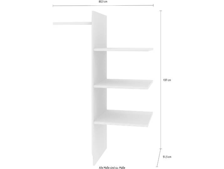 Inneneinteilung WIEMANN, silber (streifendekor (silber)), B:80,1cm H:137cm T:51,5cm, Holzwerkstoff, Schrankinneneinteiler, Inneneinteilung