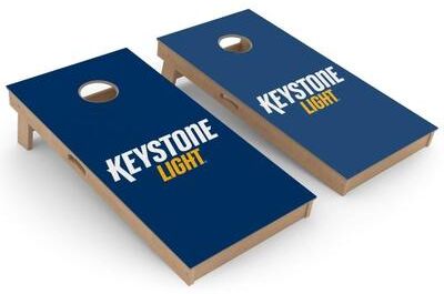 Skip's Garage Keystone Light Blue Cornhole Board Set