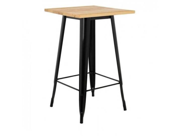 KEDIA Table Mange Debout Table de Bar Design Industriel Haute Bistro pour Maison Pub Bistro (60x60x110)CM couleur bois naturel