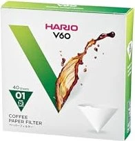 Hario Papierfilter V60-01 (VCF-01-04W), weiß, 40 Stk., 40 Stück