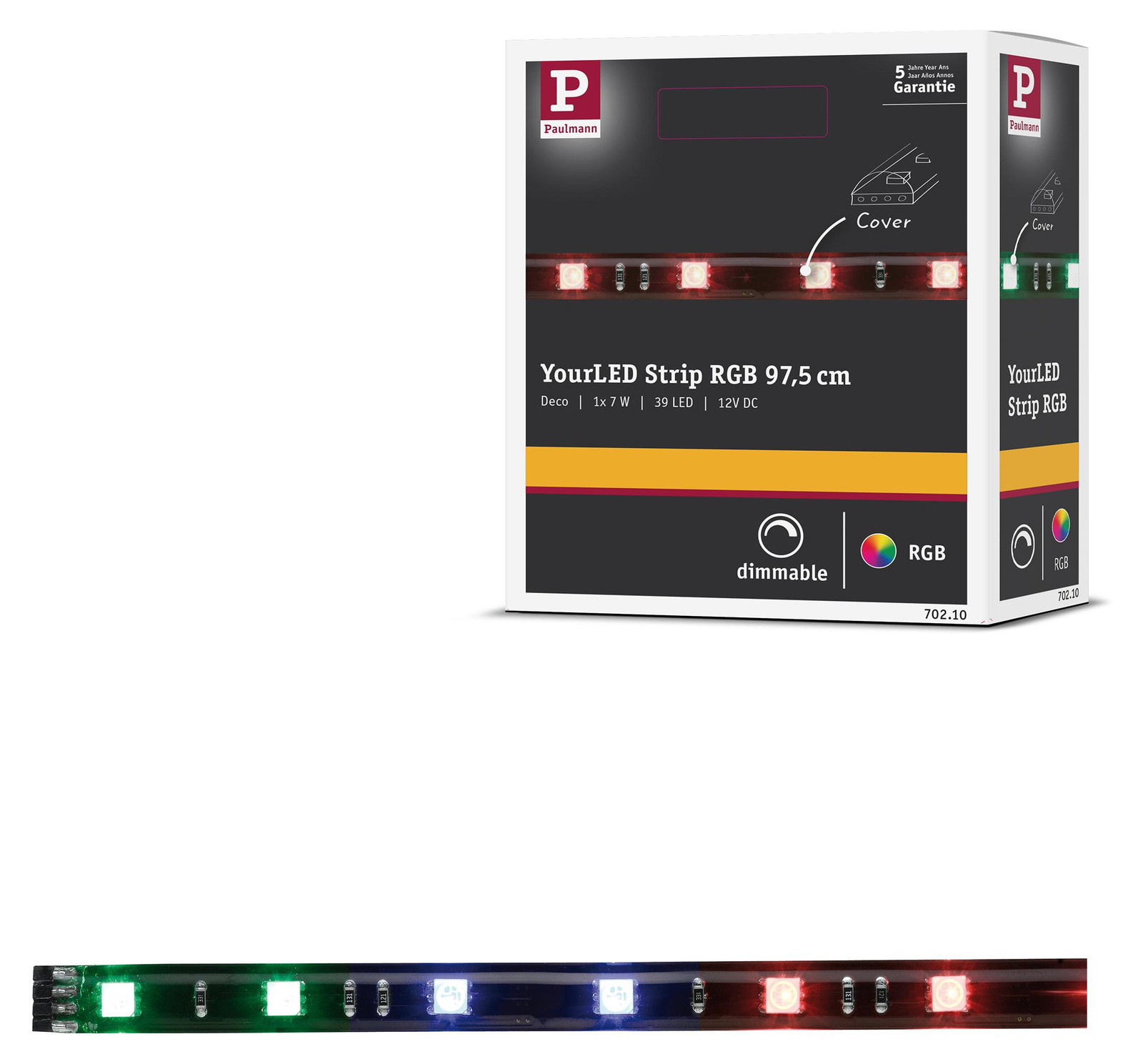 Paulmann YourLED Ledstrip 70210, RGB, zwart, 97 cm