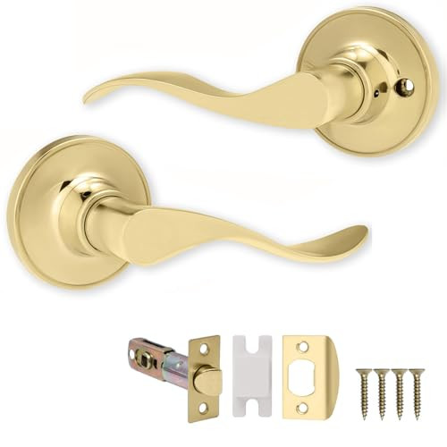 XFORT Cabriole Passage Knopset - Gepolijst Messing - Deurknopset voor binnendeuren