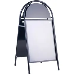 Kundenstopper A2 STEEL-STOP mit Topschild  | schwarz, Stahl