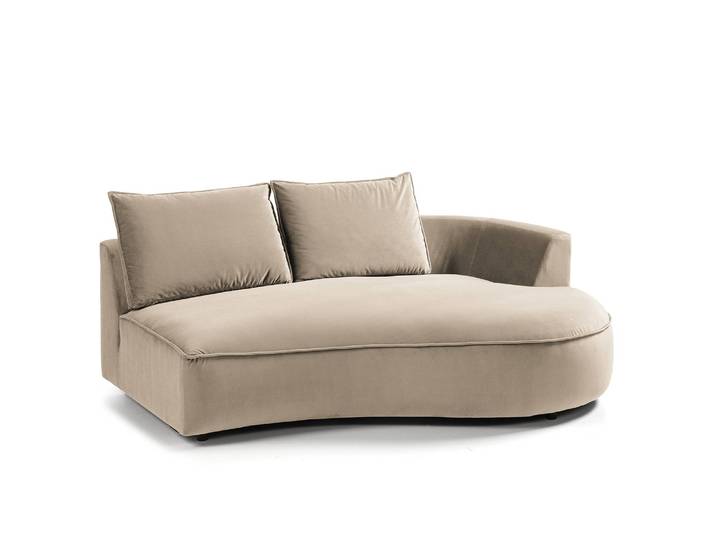 Modulottomane Gold/Beige Samt Shyla 196 x 146cm Ausrichtung rechts Modern