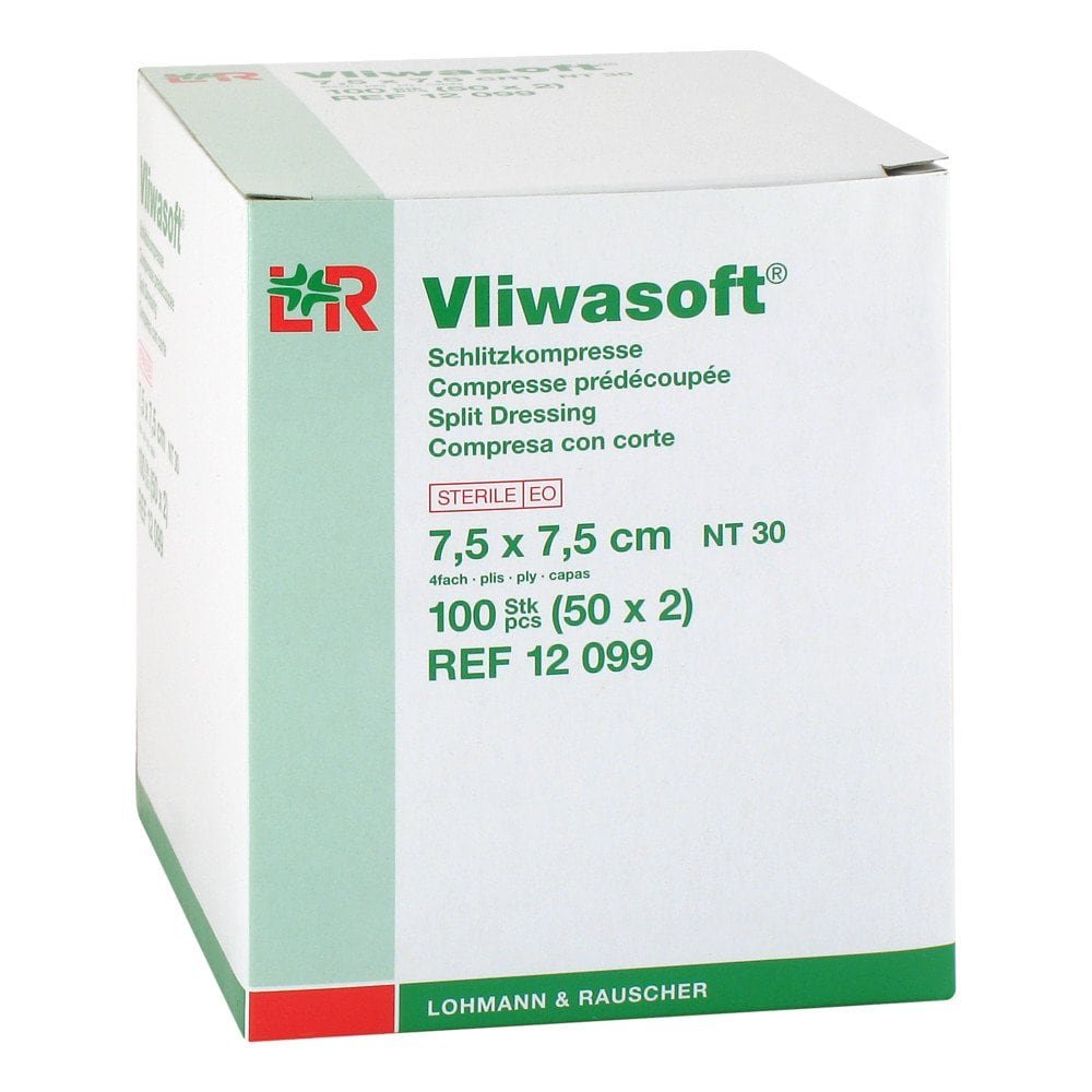 Lohmann & Rauscher GmbH & Co.KG Vliwasoft Schlitzkompressen 7,5x7,5 cm steril 4l. 06868768