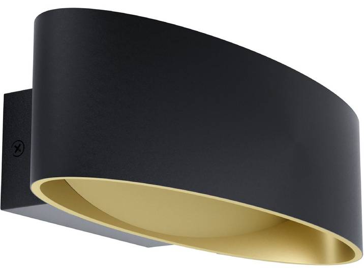 EGLO Maccacari Wandlamp - 1 lichts - LED - Zwart - Goud
