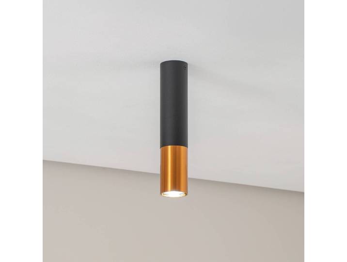 Downlight Thalassa, schwarz/kupfer, Höhe 29 cm, 1-flg. Thalassa SOLLUX LIGHTING, dimmbar, schwarz, für Wohn- / Esszimmer, Metall, Modern